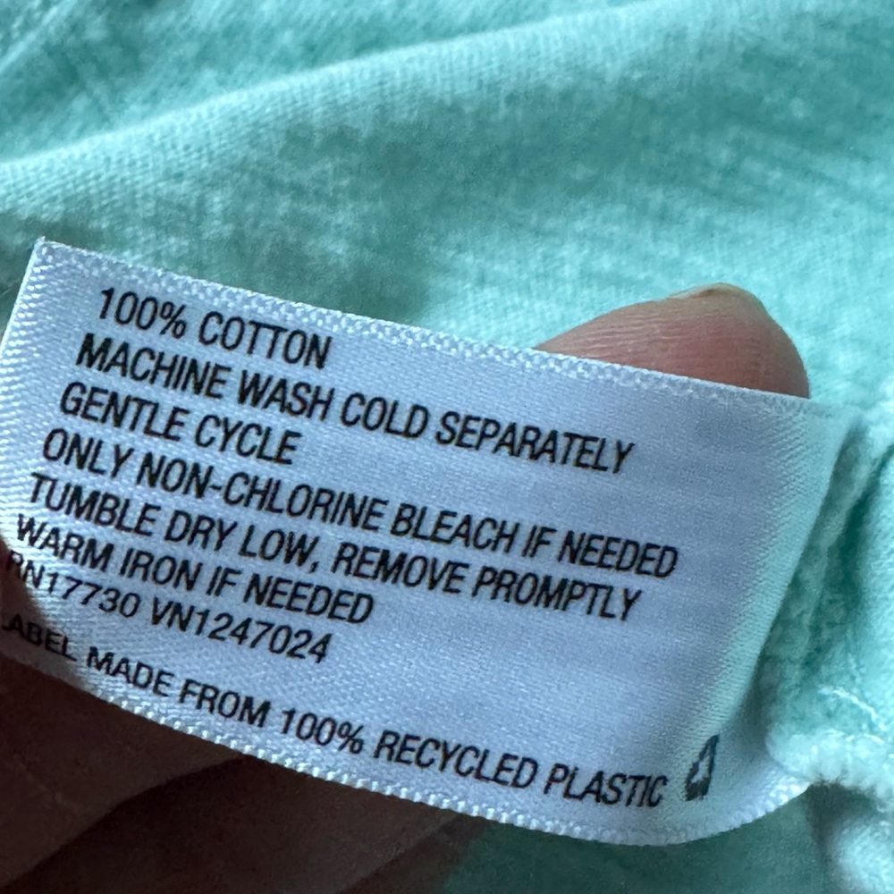 Goodfellow & Co 100% Cotton Men’s Sea Foam Green Sort Sleeve Button Shirt Large - Picture 3 of 5